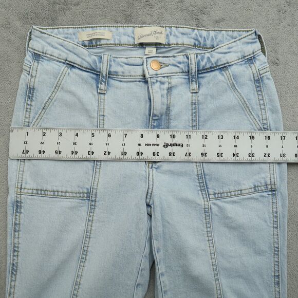 Universal Thread Jeans Women's 2R Blue High-Rise Slim Straight Denim 27" Inseam - Picture 5 of 15